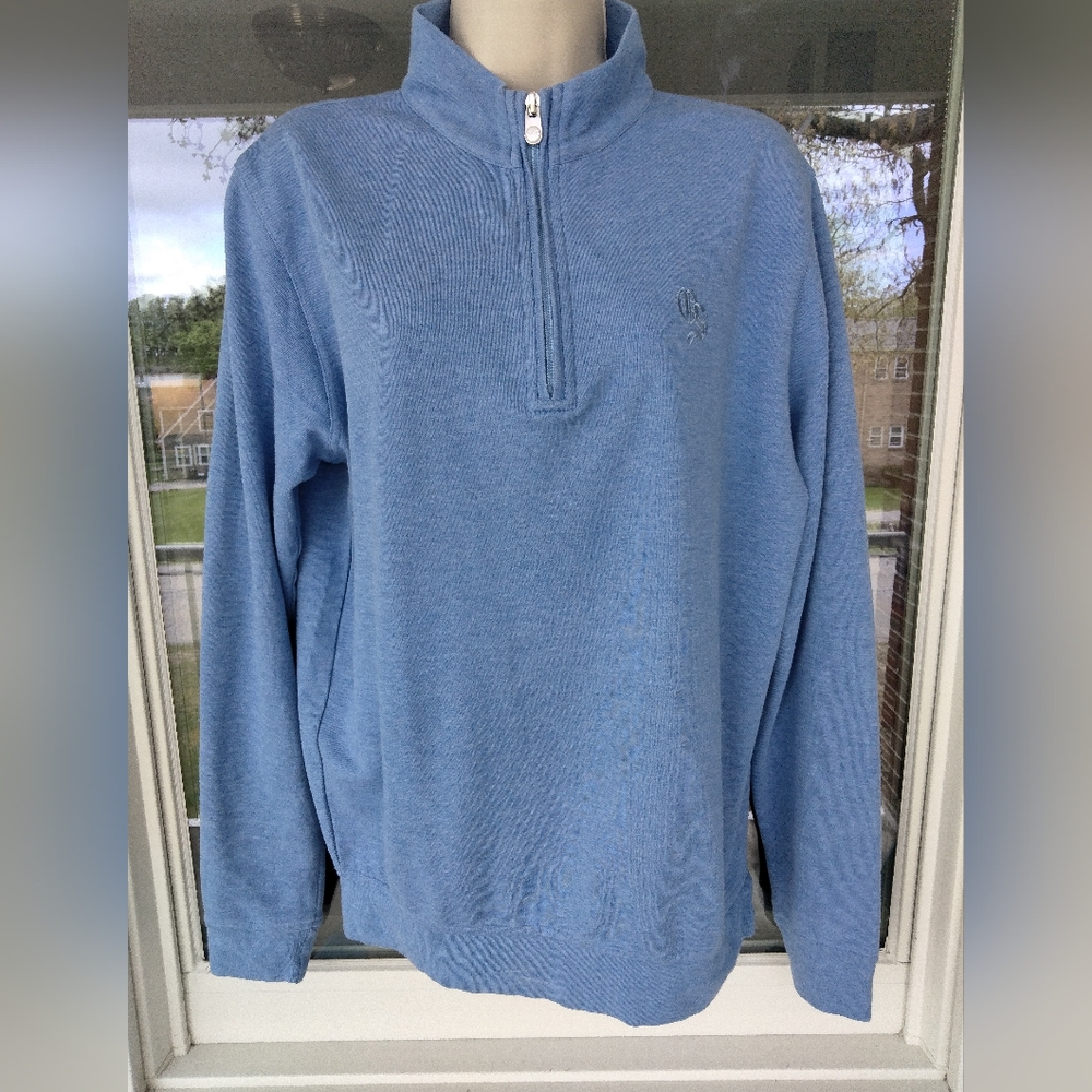 Women's "Peter Millar" Light Blue Tri-blend 1/4 Zip Pullover. Size S. Beautiful